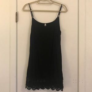 Black Crochet Tunic Shirt Dress Extender Size L